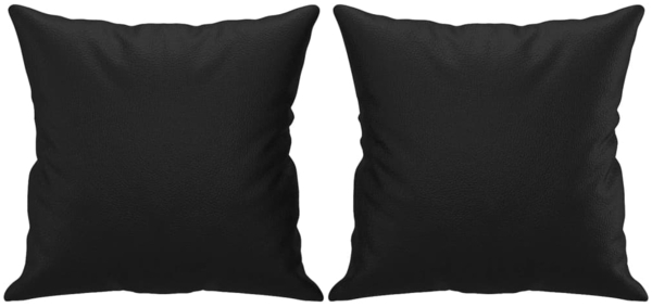 vidaXL Zierkissen 2 Stk. Schwarz 40x40 cm Kunstleder 349479