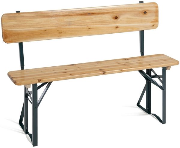 Stagecaptain Sitzbank "Hirschgarten" Bierzeltbank mit Lehne 119 cm (1-St), Gartensitzbank, Campingbank, Gartenbank zusammenklappbar