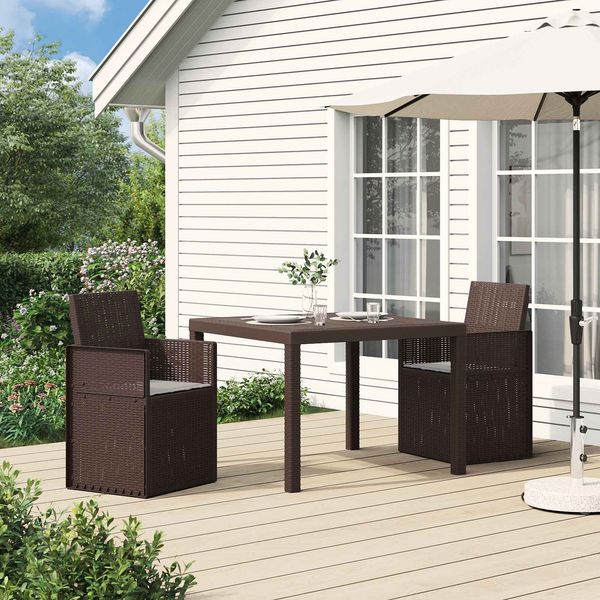 vidaXL Garten Esszimmerstühle 2 pcs Braun und Hellgrau PP 899992