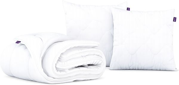 NATENA 3-teiliges Bettdecken-Set 200 x 220 cm inkl. 2 Kissen 80 x 80, Ganzjahresbettdecke, Hypoallergen & Waschbar, Atmungsaktiv & Weich