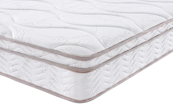 Vente-unique - Set aus Bettgestell mit Bettkasten + 3-Zonen-Federkernmatratze mit Memory Schaum - 140 x 190 cm - Stärke 20 cm - Weiß - WOLKENTANZ von YSMÉE Bild 5