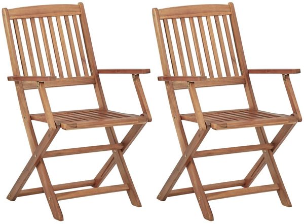 vidaXL Klappbare Gartenstühle 2 Stk. Massivholz Akazie 313601