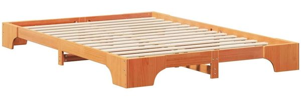 vidaXL Bettrahmen Braun 140 x 220 cm Massives Kiefernholz 872922 Bild 6