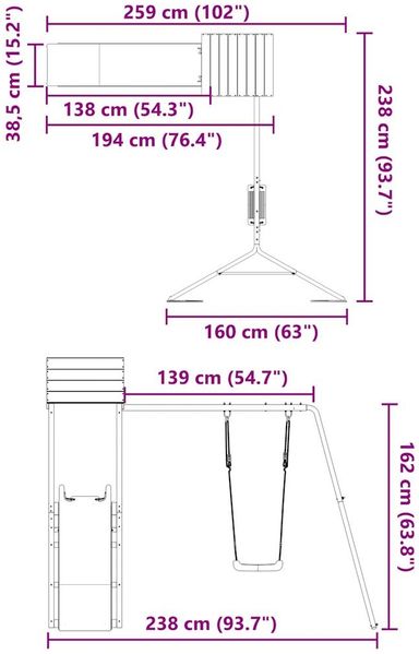 vidaXL Spielturm Massivholz Kiefer 3155855 Bild 11