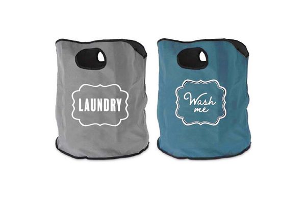 HTI-Living Wäschesack Wäschesack 2er Set Laundry (Set, 2 St, 2 Wäschesäcke mit verschiedenen Motiven), Schmutzwäschebehälter