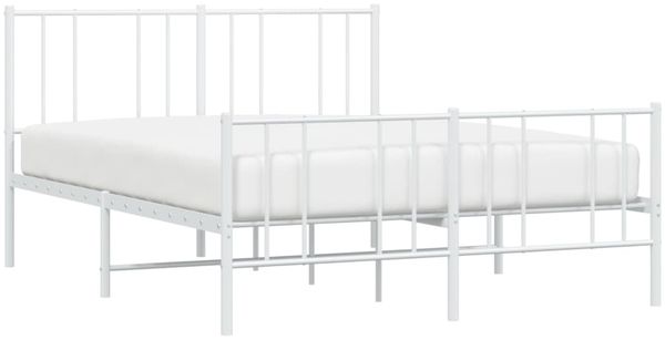 vidaXL Bettgestell mit Kopf- und Fußteil Metall Weiß 140x200 cm 352548 Bild 5