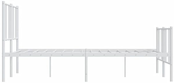 vidaXL Bettgestell mit Kopf- und Fußteil Metall Weiß 140x200 cm 352548 Bild 7