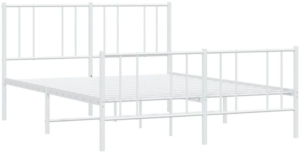 vidaXL Bettgestell mit Kopf- und Fußteil Metall Weiß 140x200 cm 352548 Bild 3