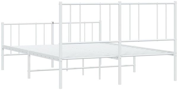 vidaXL Bettgestell mit Kopf- und Fußteil Metall Weiß 140x200 cm 352548 Bild 8