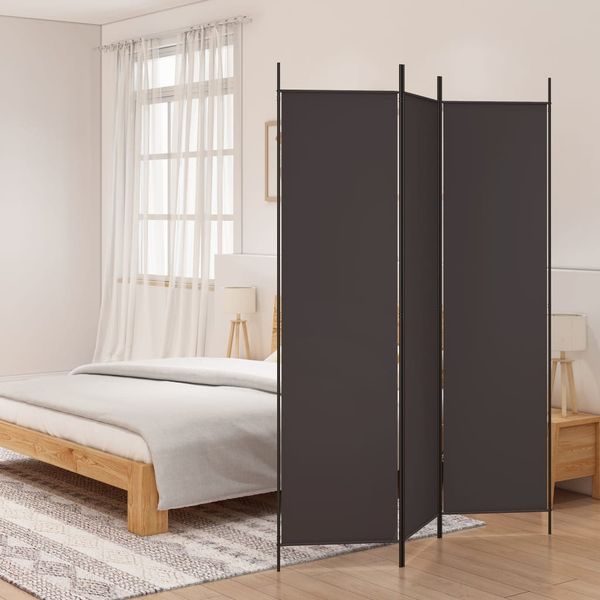 vidaXL 3-tlg. Paravent Braun 150x200 cm Stoff 350179