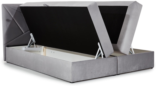 99rooms Neon Boxspringbett 120x200 cm Velours ROYAL VELVET Dunkelrosa Bild 4