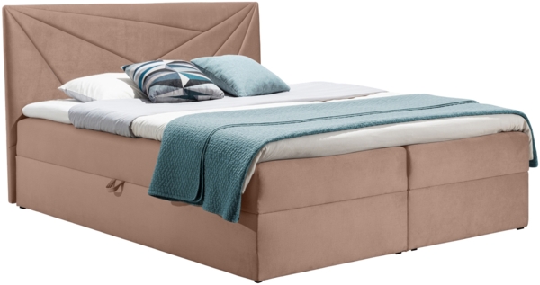 99rooms Neon Boxspringbett 120x200 cm Velours ROYAL VELVET Dunkelrosa Bild 5