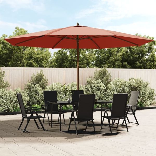 vidaXL Sonnenschirm mit Holzmast Terrakotta 400x273 cm 363180