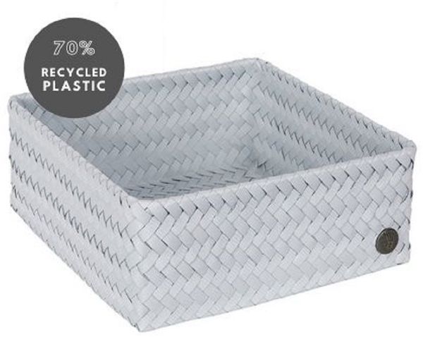 HANDED BY Box Schachtel Aufbewahrungs Korb FIT SQUARE Eis Grau Ice Bad Kiste Öko