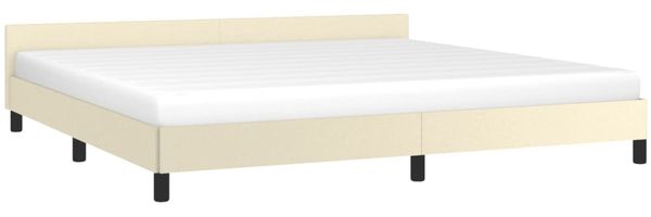 vidaXL Bettgestell mit Kopfteil ohne Matratze Creme 200x200 cm 347521 Bild 3