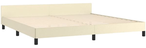 vidaXL Bettgestell mit Kopfteil ohne Matratze Creme 200x200 cm 347521 Bild 4