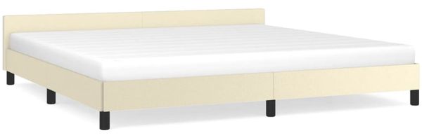 vidaXL Bettgestell mit Kopfteil ohne Matratze Creme 200x200 cm 347521 Bild 2