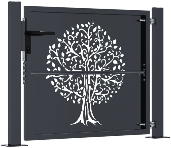 vidaXL Gartentor Anthrazit 100x75 cm Stahl Baum-Design 153154 Bild 4