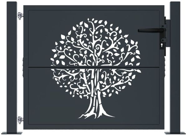 vidaXL Gartentor Anthrazit 100x75 cm Stahl Baum-Design 153154 Bild 3