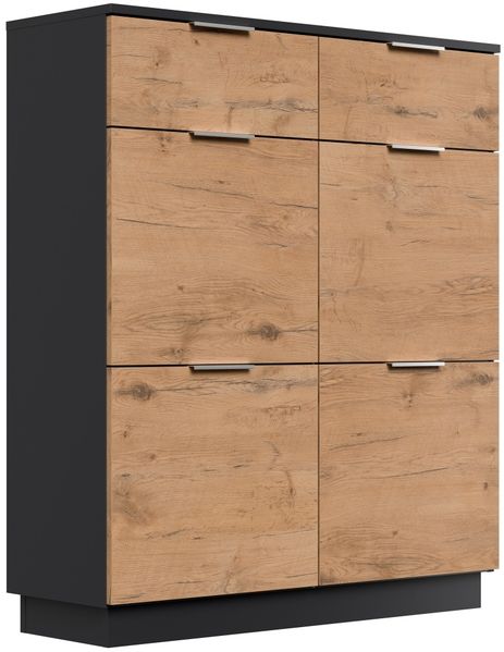 Flurmöbel-Set Central 3tlg Spiegel Schuhschrank 22 Paar Oak : Oak / Grafit Bild 5