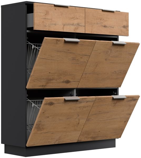 Flurmöbel-Set Central 3tlg Spiegel Schuhschrank 22 Paar Oak : Oak / Grafit Bild 4