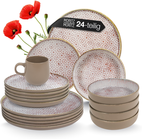 Moritz & Moritz ALHAMBRA Geschirrset 24tlg, 6 Personen, Mousse