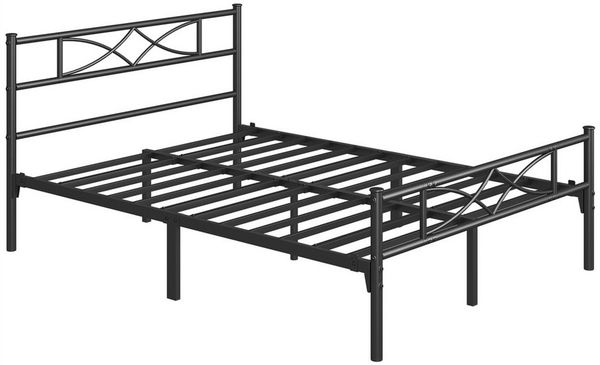 Yaheetech Metallbett Bettgestell, Bettrahmen mit Kopfteil Gästebett mit Lattenrost für Schlafzimmer