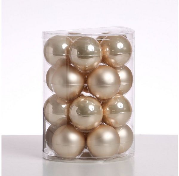 MARELIDA Weihnachtsbaumkugel Christbaumkugel Weihnachtskugel Glas D: 6cm creme 20er Set (20 St)