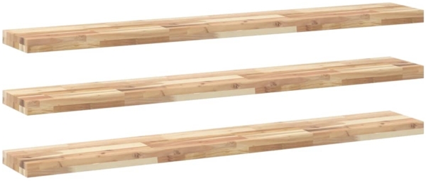vidaXL Schweberegale 3 Stk. 160x20x4 cm Massivholz Akazie Unbehandelt 3279441