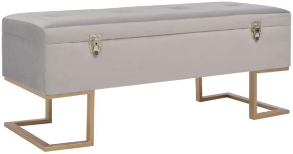 vidaXL Bank mit Staufach 105 cm Grau Samt 247573