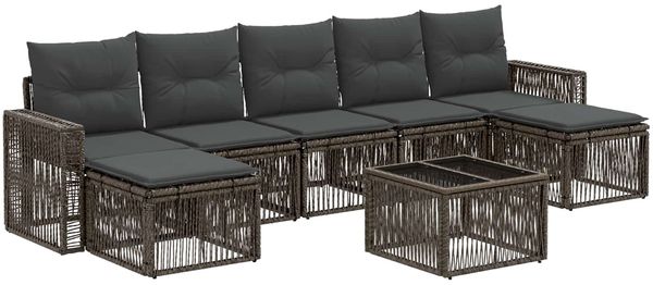 vidaXL Gartensofa-set 8 pcs Grau und Dunkelgrau Poly-Rattan 3435212