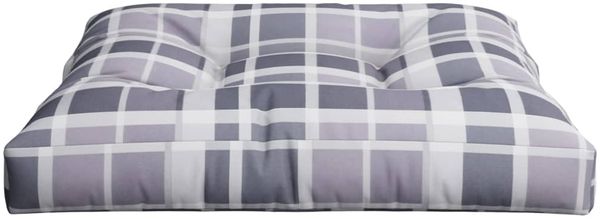 vidaXL Palettenkissen Grau Karomuster 80x80x12 cm Stoff 360505 Bild 5