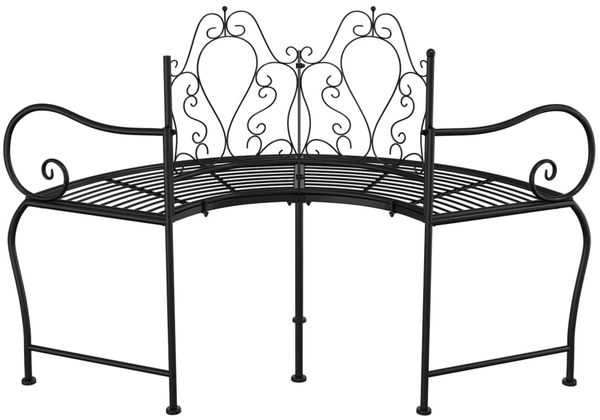 vidaXL Baumbank, Stahl Schwarz, 150 x 63,5 x 95 cm Bild 3