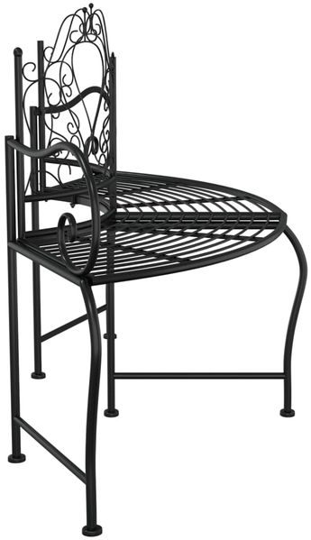 vidaXL Baumbank, Stahl Schwarz, 150 x 63,5 x 95 cm Bild 5