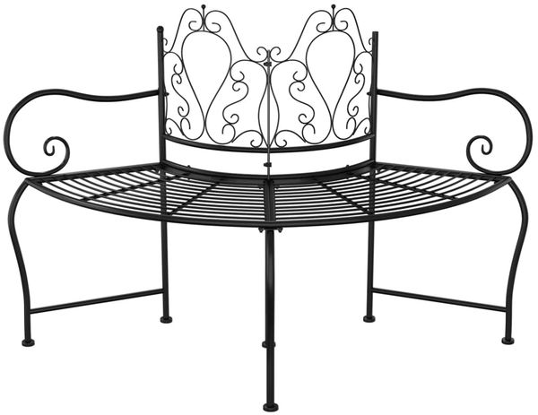 vidaXL Baumbank, Stahl Schwarz, 150 x 63,5 x 95 cm Bild 4