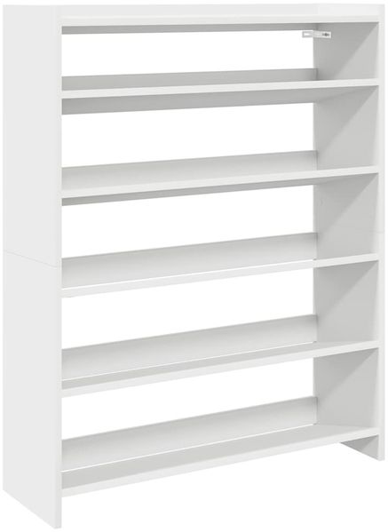 Schuhregal, Schuhablage, platzsparend Weiß 80x25x100 cm Holzwerkstoff