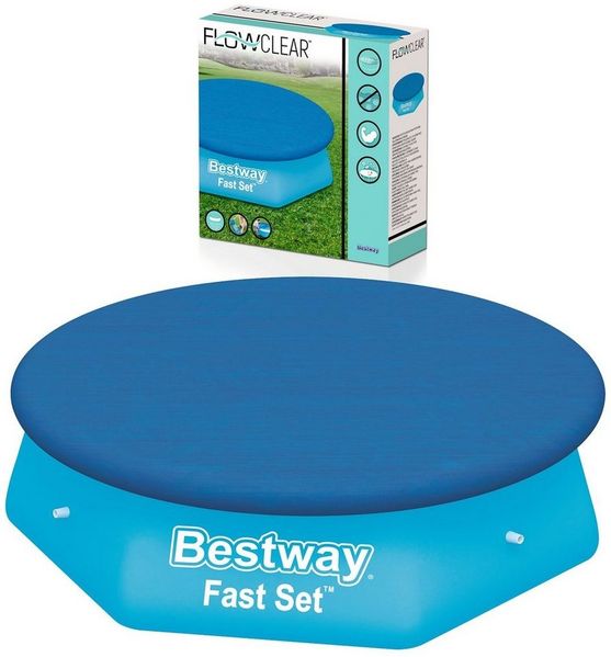 Bestway Poolabdeckung Ø244cm Fast Set Cover Abdeckplane blau Pool Schutzplane