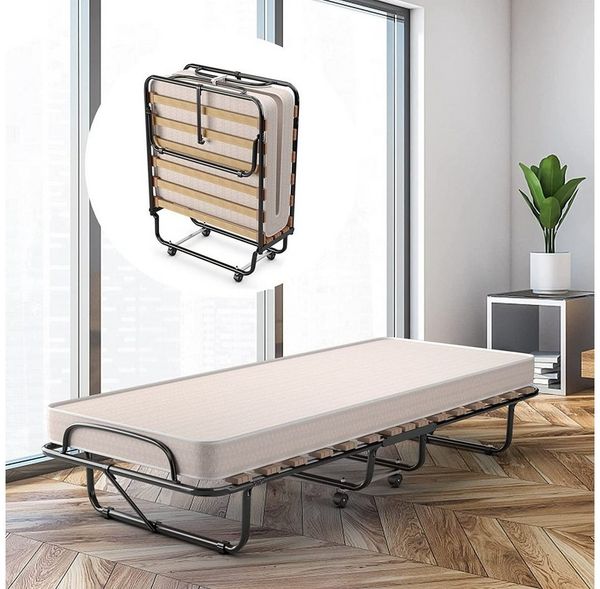 COSTWAY Gästebett klappbar, 80x190cm mit Matratze, 120kg, rollbar