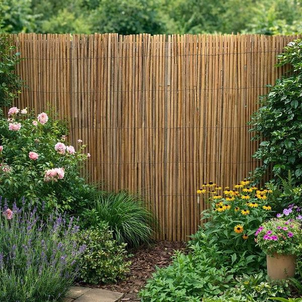 Bambusmatte Sichtschutzzaun Balkon Sichtschutz 150 cm x 5 m Bambus Windschutz