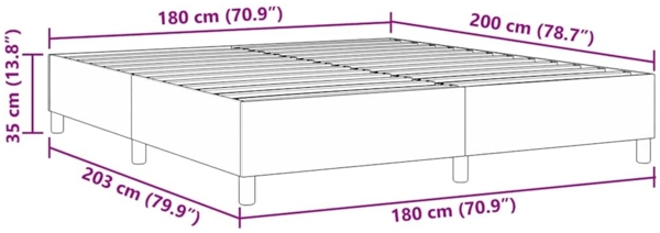 vidaXL Boxspringbett Hellgrau 180 x 200 cm Cordstoff 3337422 Bild 9