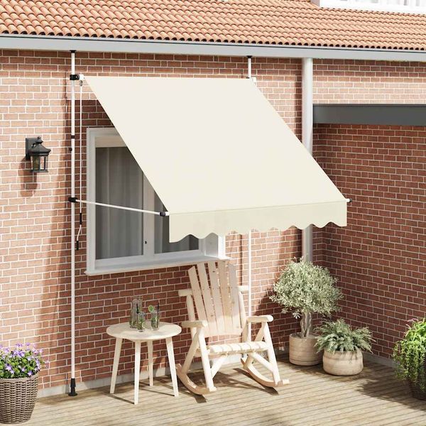 vidaXL Einziehbare Markise Handbetrieben 200 cm Cremeweiß 143694