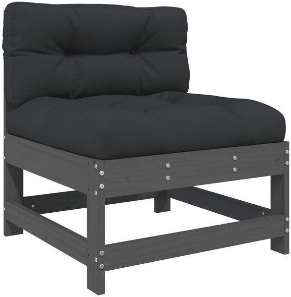 vidaXL 5-tlg. Garten-Lounge-Set mit Kissen Grau Massivholz 3186062 Bild 4