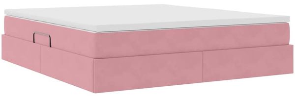 vidaXL Aufbewahrungsbett mit Matratze Rosa 160 x 200 cm Samt 3370316 Bild 5