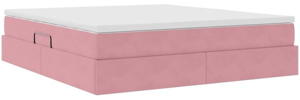 vidaXL Aufbewahrungsbett mit Matratze Rosa 160 x 200 cm Samt 3370316 Bild 10