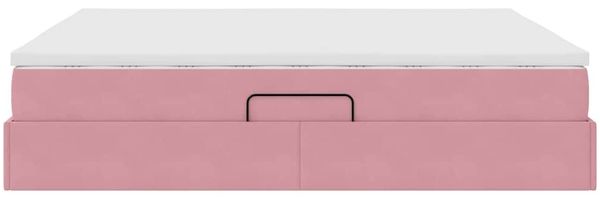 vidaXL Aufbewahrungsbett mit Matratze Rosa 160 x 200 cm Samt 3370316 Bild 9