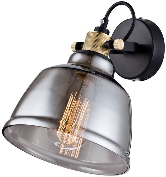 Maytoni Wandleuchte Irving schwarz rauchglas