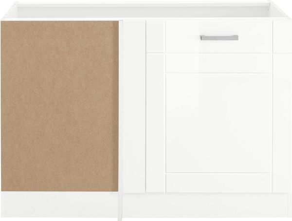 KOCHSTATION Eckunterschrank KS-Tinnum 120 cm breit, MDF-Fronten, Metallgriffe, 1 Tür