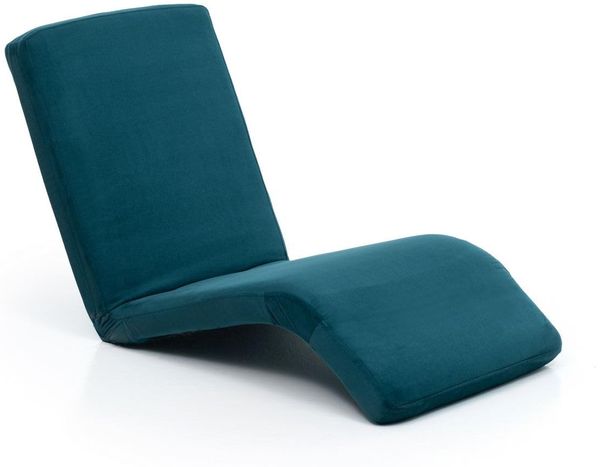 Modernes 1-Sitzer-Schlafsofa, Petrolgrün, 100% Metallrahmen und Polyestergewebe, 14-Fach verstellbare Rückenlehne, 145 cm Länge