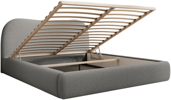 Selsey 'Simsalo' Polsterbett mit Bouclé-Bezug und Stauraum, dunkelgrau, 140x200 cm Bild 4