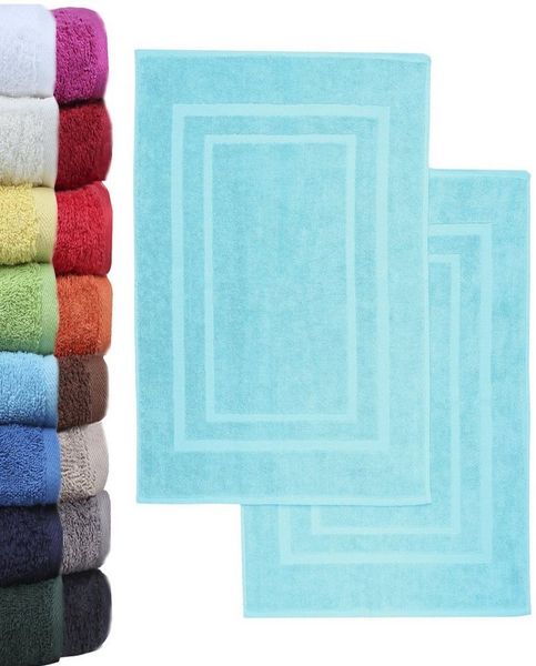 NatureMark Badematte Badematte 800gsm, strapazierfähig, Baumwolle, rechteckig, Badematte 2-tlg, Duschmatte Duschvorleger, Premium Qualität, 50x80cm, Hell blau